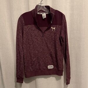 PINK Burgandy Quarter Zip